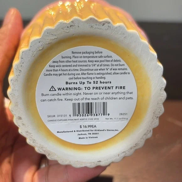 Kirklands Pink Strawberry Cupcake Shaped Jar Candle - Picture 6 of 8